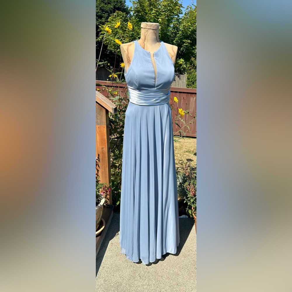 Azazie Dusty Blue Sleeveless Maxi Dress